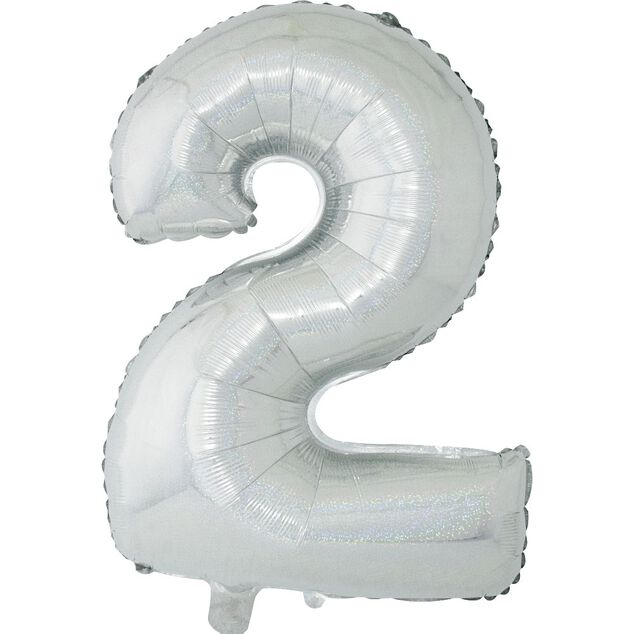 Ballon chiffre 2 aluminium