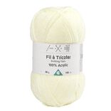 Fil &agrave; tricoter acrylique 50g blanc &eacute;cru
