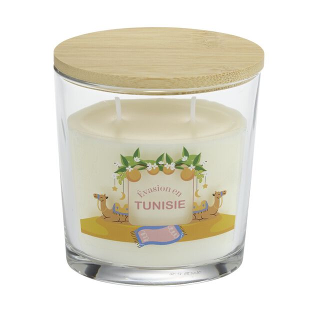 Bougie parfum&eacute;e Ambiances Devineau 2 m&egrave;ches Tunisie senteur fleur d'oranger 30H