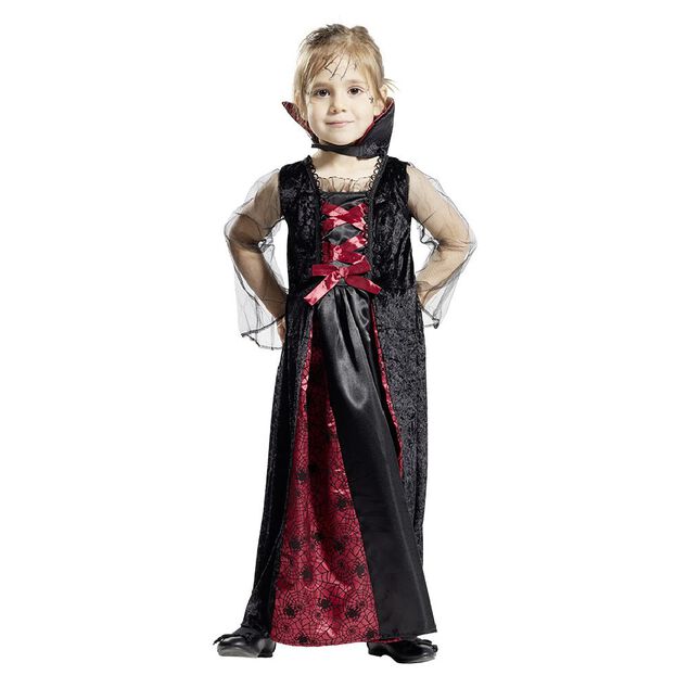 Déguisement enfant Halloween vampire robe noir et rouge 11/14ans