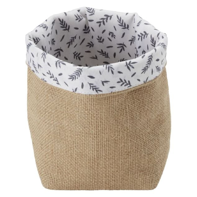 Pani&egrave;re en jute 12x12xH.16 cm