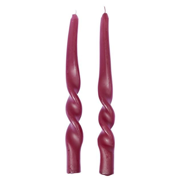 Bougie chandelle torsad&eacute;e x2