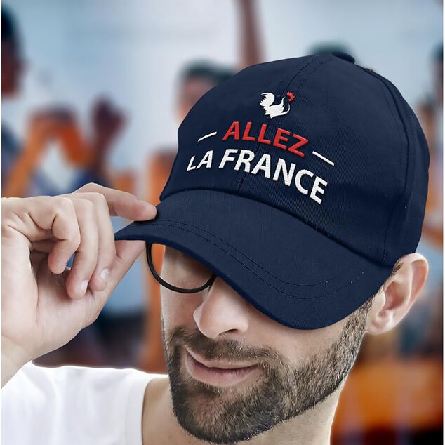 Casquette Cocorico adulte Allez la France bleu