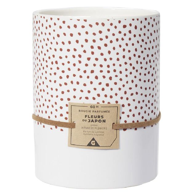 Bougie parfum&eacute;e rose senteur fleurs du Japon 60H