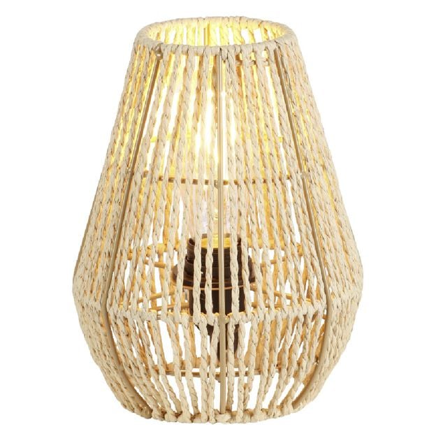 Lampe de chevet avec abat jour en cordage imitation jute naturel