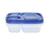 Bo&icirc;te lunch 3 compartiments 23,5x15xH5cm (Lot de 3)