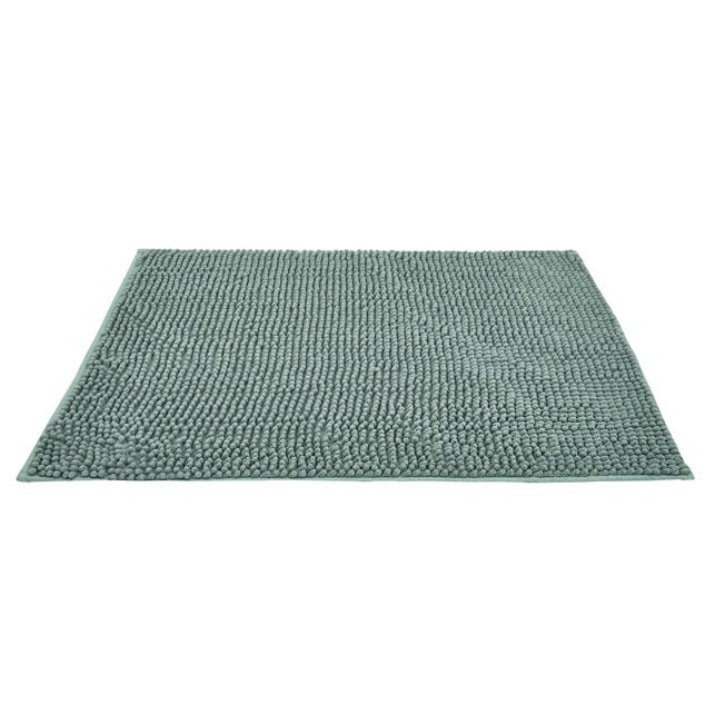 Tapis de salle de bain chenille vert 80x50 cm