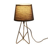 Lampe &agrave; poser abat-jour tissu noir 18x18xH35cm