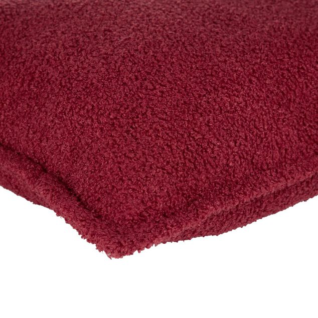 Coussin carr&eacute; bouclette uni 60x60cm (2 mod&egrave;les rouge ou marron)