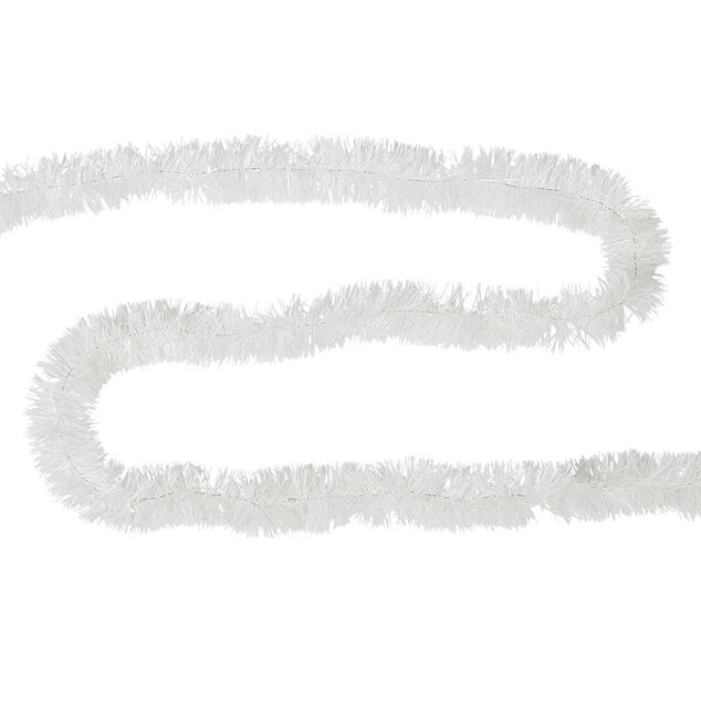 Guirlande de No&euml;l scintillante touffue L400 cm blanc