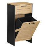 Meuble salle de bain naturel et noir 40x30xH80 cm - Richmond