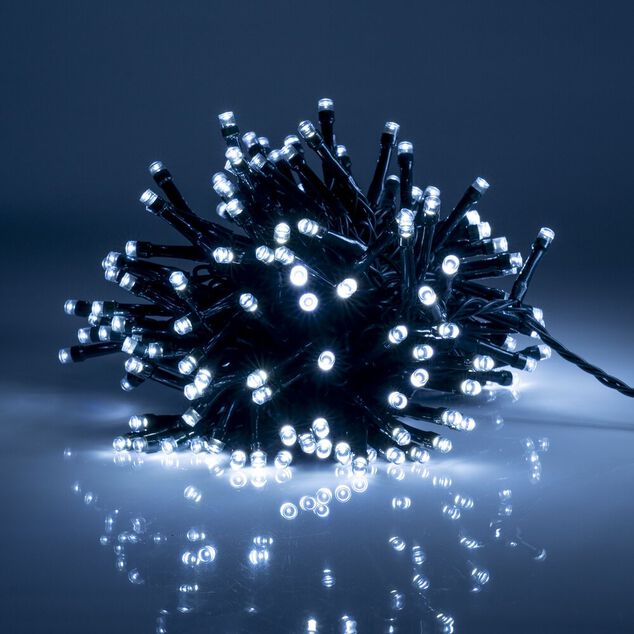Guirlande de No&euml;l solaire lumineuse 240LED blanc froid 17,9 m d'&eacute;clairage