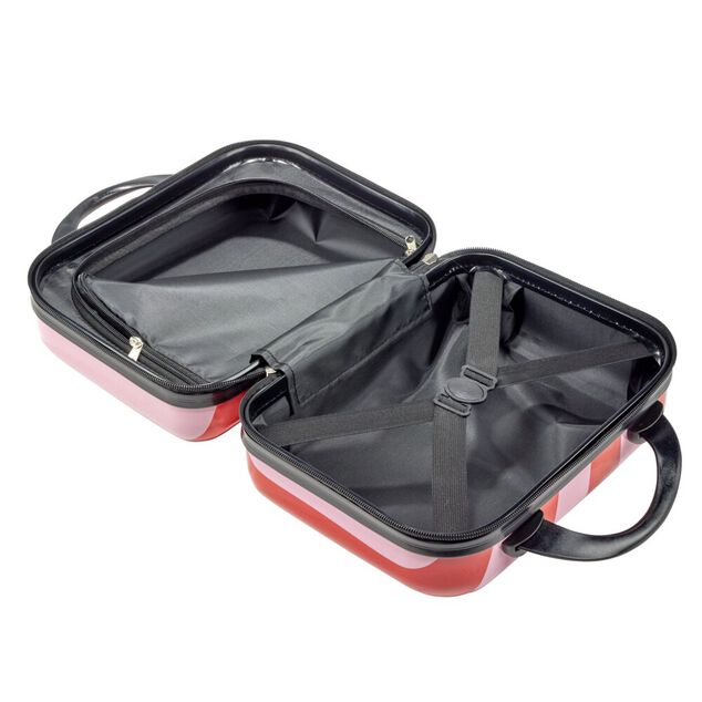 Vanity 10L bayad&egrave;re rayures rouges et roses 31x16xH23,5cm