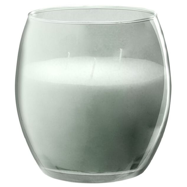 Bougie XL dans verre color&eacute; gris senteur coton 36H