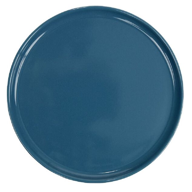 Assiette &agrave; dessert ronde Nordic porcelaine bleu &Oslash;22cm