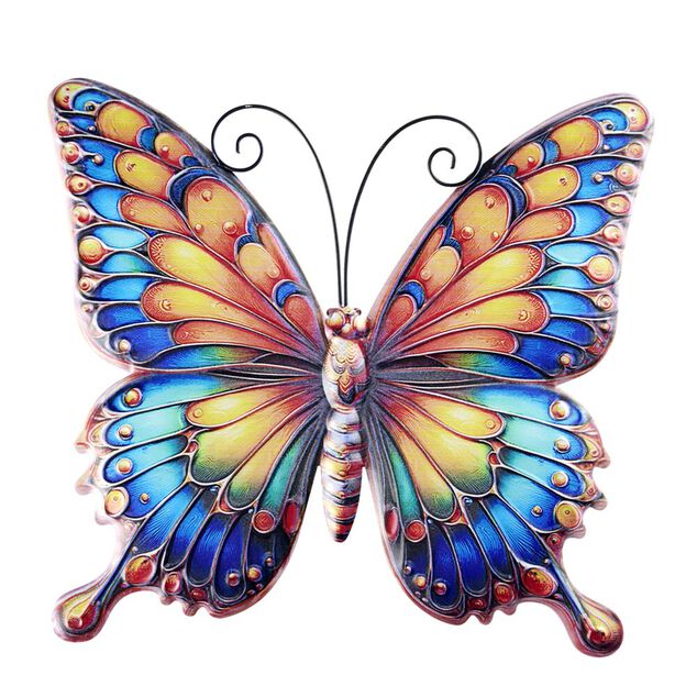 Papillon d&eacute;coratif &agrave; suspendre en m&eacute;tal 32xH29cm