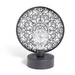 Lanterne LED rosace m&eacute;tal noir 18x10xH21,5cm