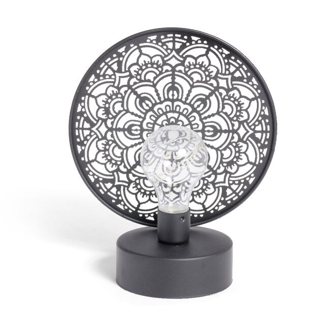 Lanterne LED rosace m&eacute;tal noir 18x10xH21,5cm