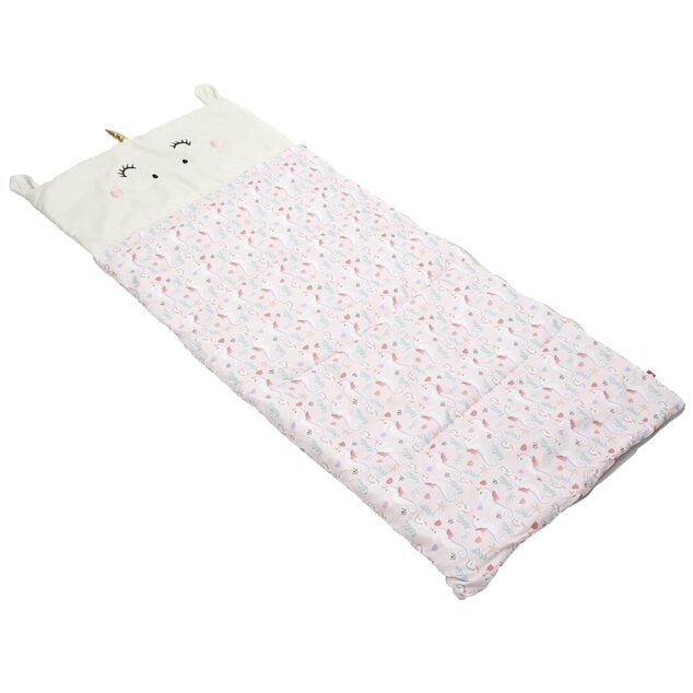 Sac de couchage enfant motif licorne rose 70x160cm