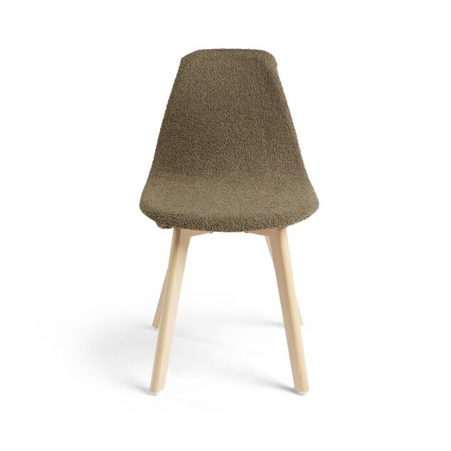 Housse de chaise en tissu bouclette extensible 4 couleurs unies