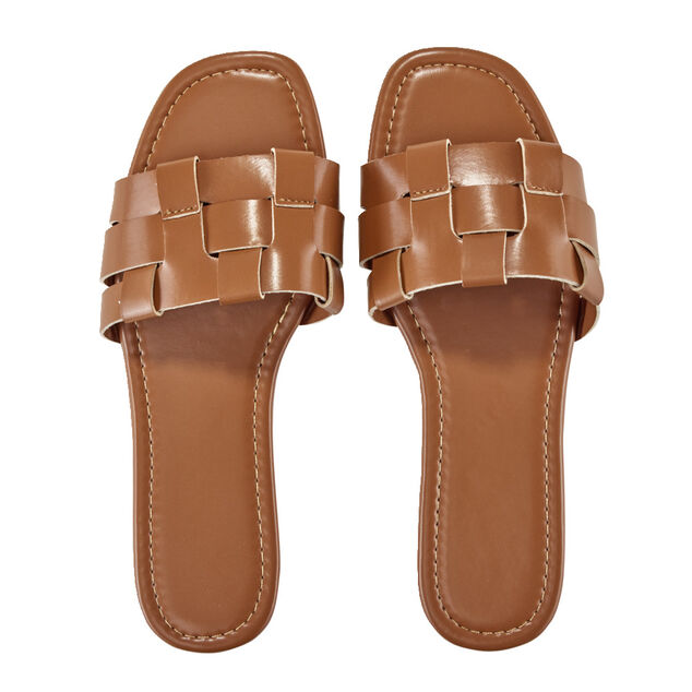 Sandales femme carrées simili marron 37/38