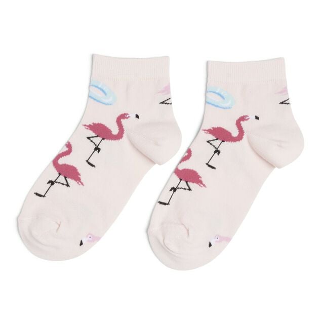Chaussettes originales basses motif flamant rose - T36/40