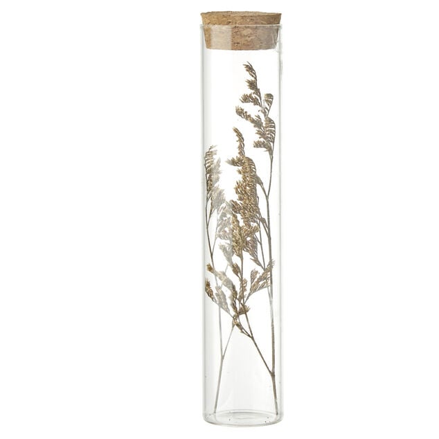 Fleurs s&eacute;ch&eacute;es dans tube &Oslash;3xH17cm (4 mod&egrave;les)