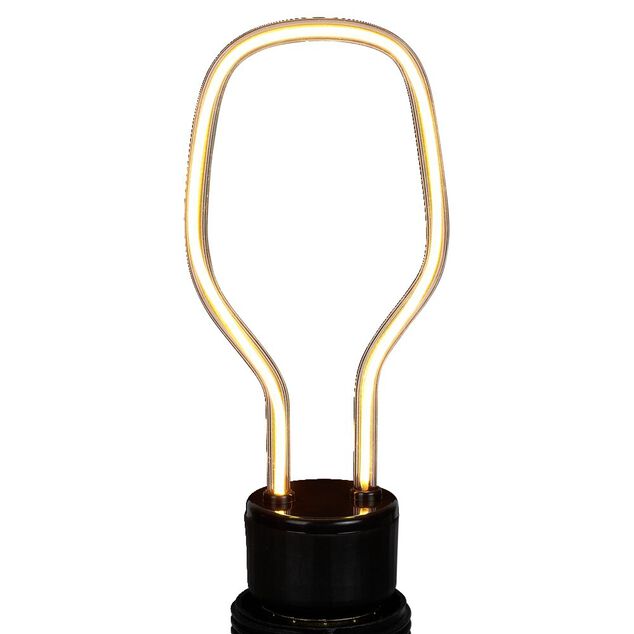 Ampoule LED E27 n&eacute;on forme ampoule ovale jaune H15,5cm
