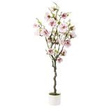 Arbre artificiel XL magnolia blanc et rose H120cm