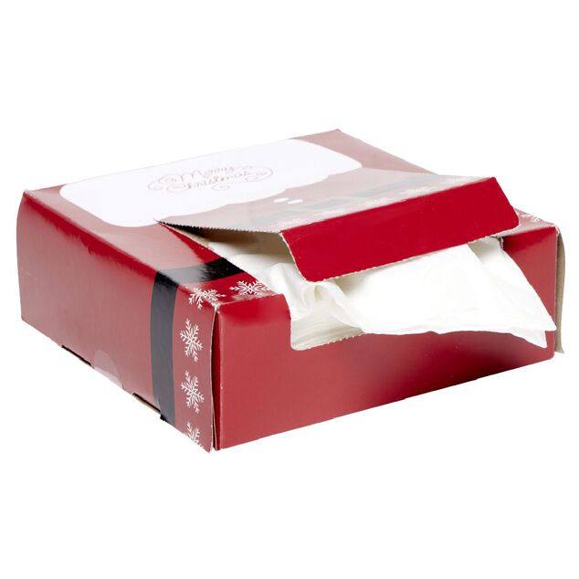 Serviette en papier x100 dans bo&icirc;te P&egrave;re No&euml;l