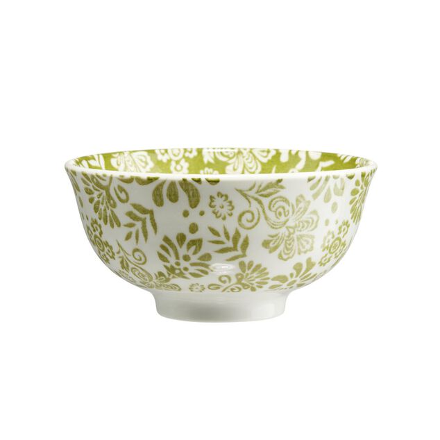 Bol Indie porcelaine motif floral bicolore &Oslash;14xH6,5cm (3 mod&egrave;les)