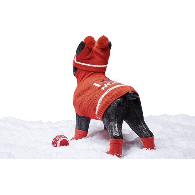 Bonnet de No&euml;l pour chien rouge &agrave; sequin