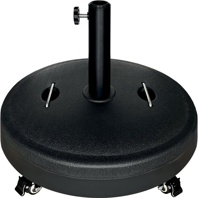 Pied de parasol &agrave; roulettes 35kg &Oslash;50xH42cm noir