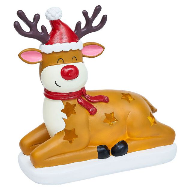 Renne solaire lumineux LED blanc chaud H25cm