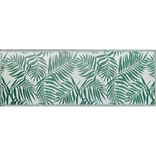 Tapis de jardin rectangulaire feuillage exotique India vert et blanc 70x200cm
