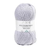 Pelote de fil à tricoter acrylique paillettes bleu 100Gr