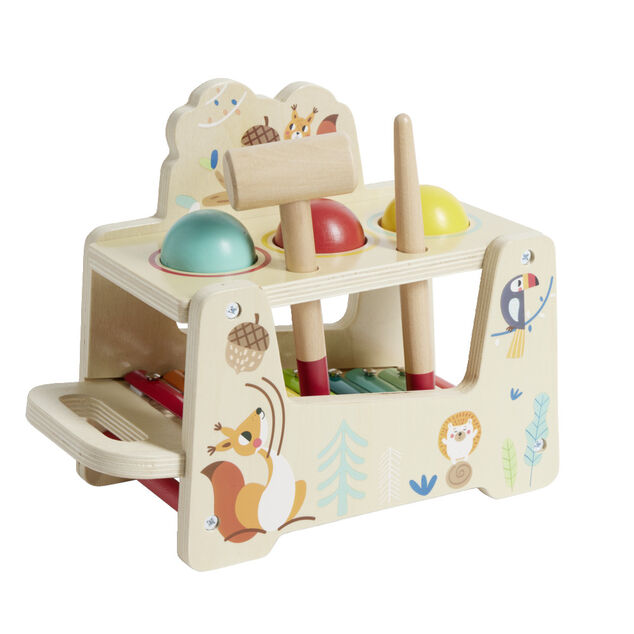Xylophone marteau 2en1 en bois 7 pi&egrave;ces