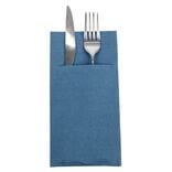 Serviette range couverts 40cm bleu canard x20