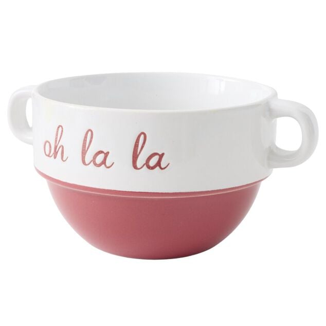 Bol en gr&egrave;s 45cl avec anses message