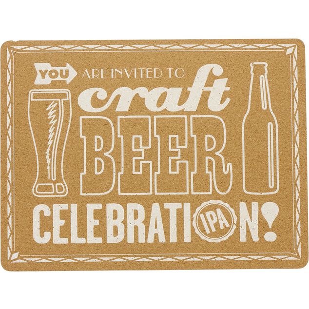 Set de table rectangulaire li&egrave;ge imprim&eacute; Bi&egrave;re
