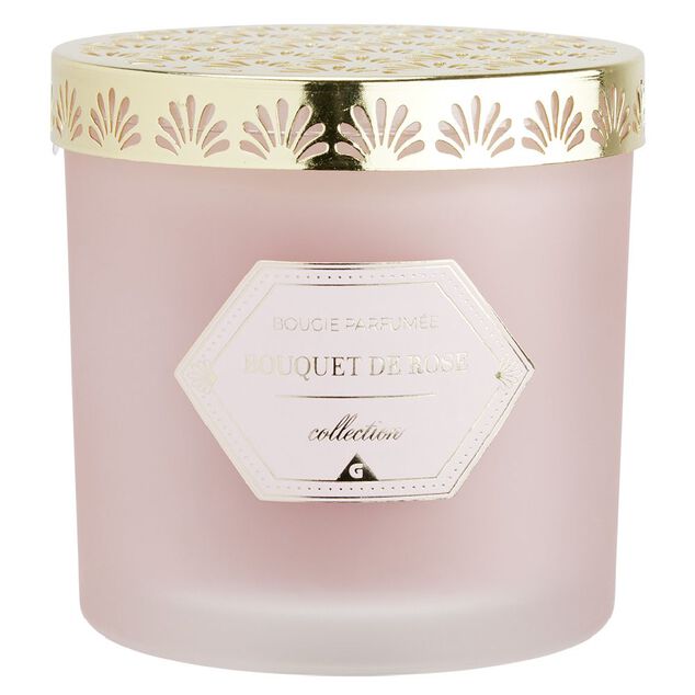 Bougie chic top métal rose Ø10 cm