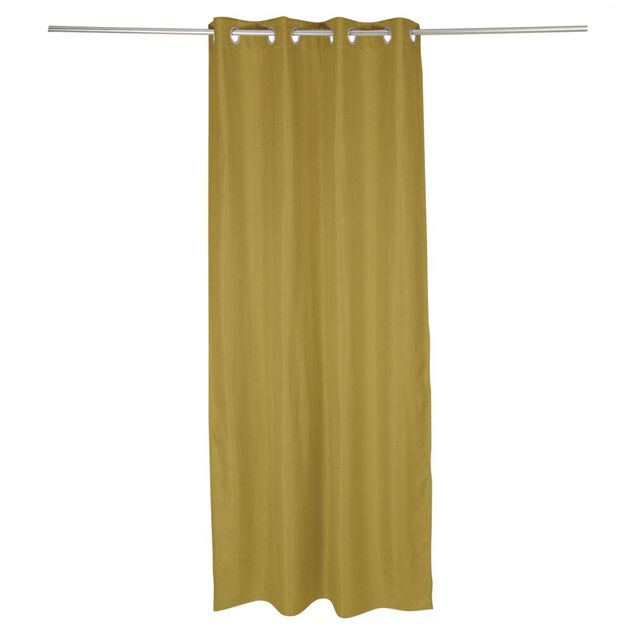 Rideau occultant effet tram&eacute; jaune 140x240cm
