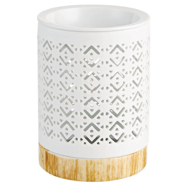 Br&ucirc;le parfum Mess&eacute;gu&eacute; socle effet bois blanc et marron