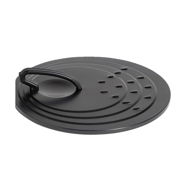 Couvercle rond avec poign&eacute;e acier noir &Oslash;30cm