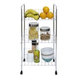 Desserte en m&eacute;tal 3 niveaux - 35,5xH66,5x26cm