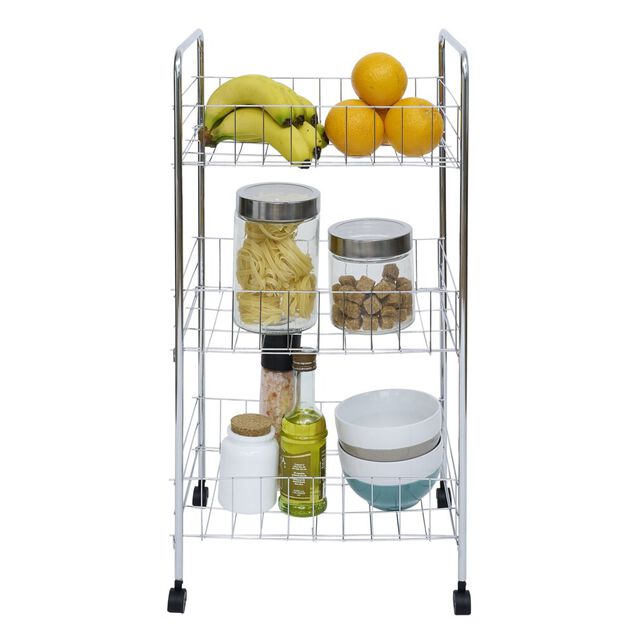 Desserte en m&eacute;tal 3 niveaux - 35,5xH66,5x26cm