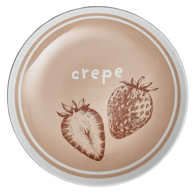 Lot de 4 assiettes à dessert porcelaine design crêpes