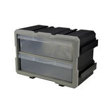 Boîte de rangement bricolage modulable plastique gris 2 casiers 28x17xH16cm