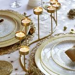 Chandelier m&eacute;tal dor&eacute; 7 bougies L45,5xH16cm