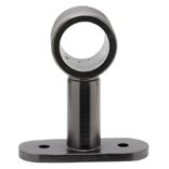 Support court m&eacute;tal gris pour tringle &agrave; rideau &Oslash;2xL11,4cm